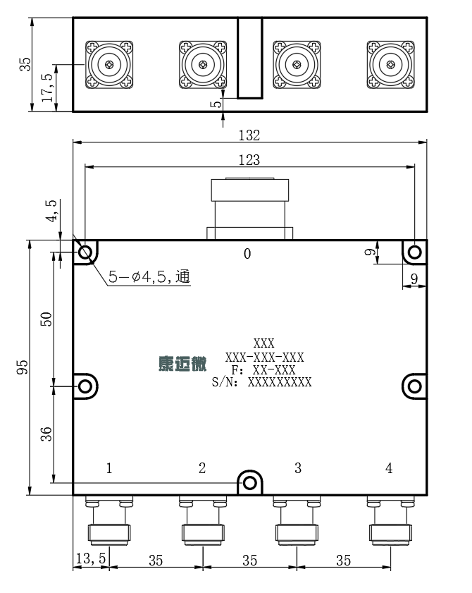ZPD25-4C2.4-2.5G-442 Power divider