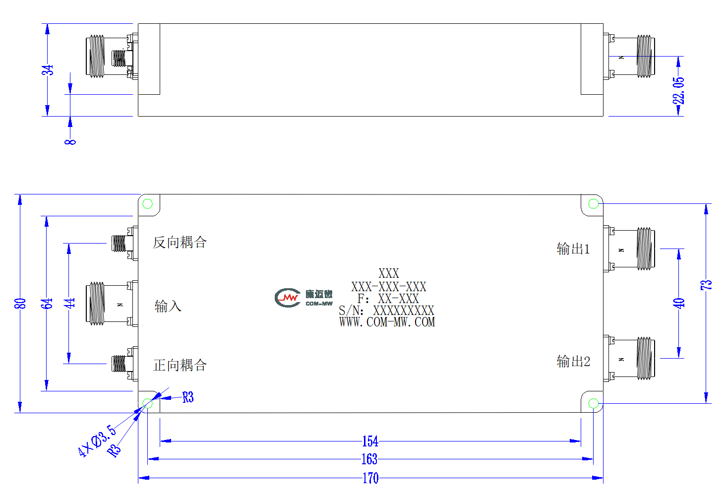 ZPD9-2L30-512-1324 Power divider
