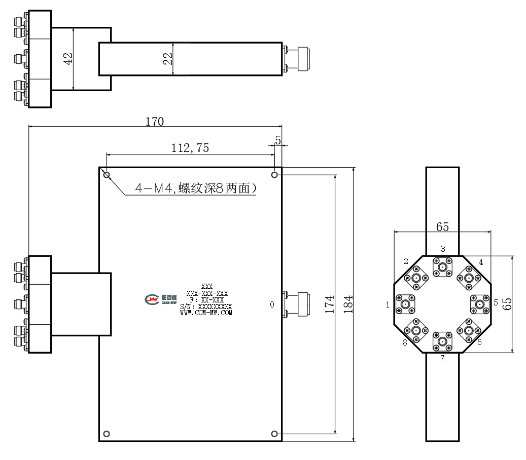 ZPD8-8C0.35-2G-2658 Power divider