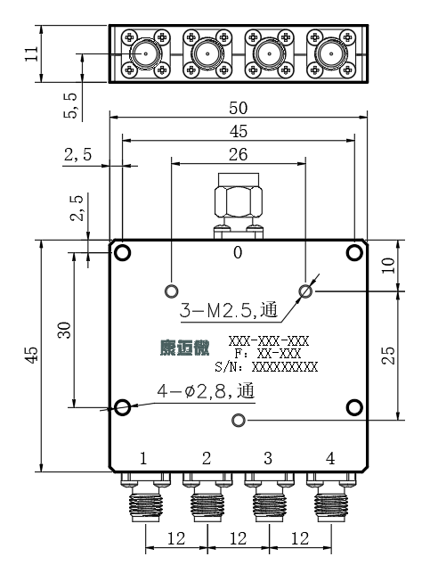 ZPD8-4M6-18G-3347 Power divider