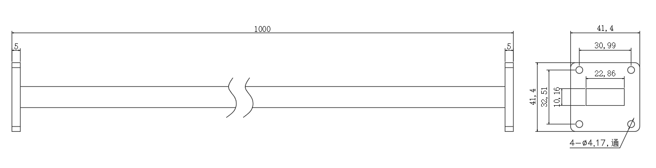 DWG8-BJ100S1000-2250 Waveguide Connection