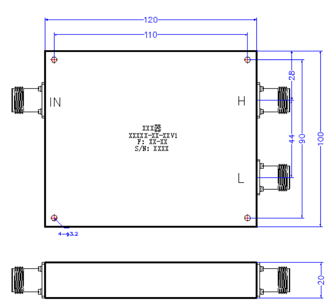 OQZCB1-2M0.6-3.5G-410 Diplexer