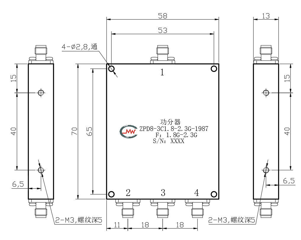 ZPD8-3C1.8-2.3G-1987 Power divider