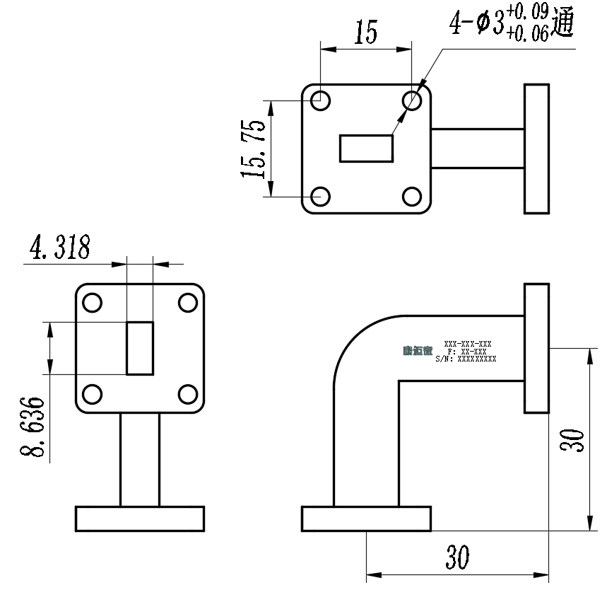 DWG7-BJ260C60-2292 Waveguide Connection
