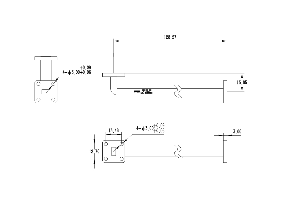 DWG7-BJ320C144.12-2254 Waveguide Connection