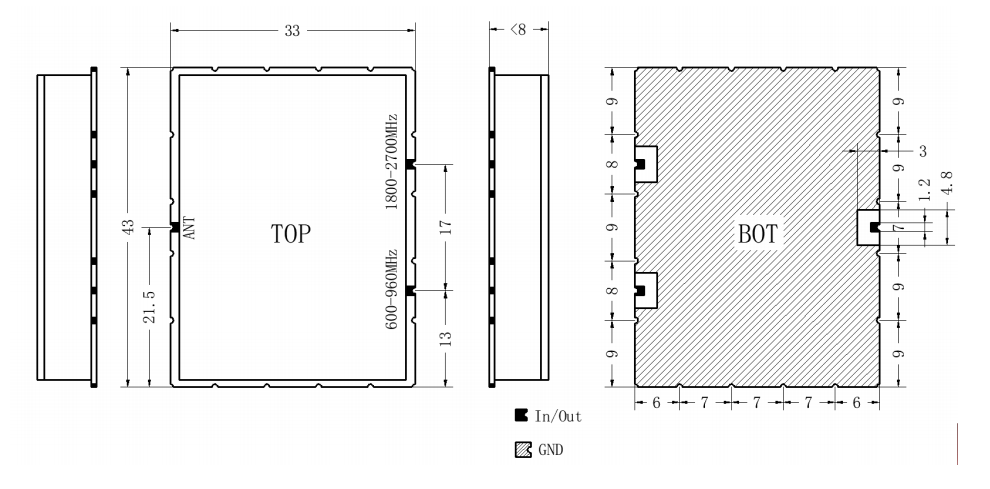 LCD-600/2700-36SMD LC duplexer