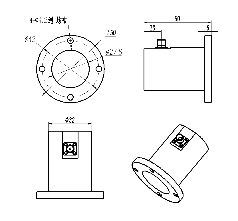 D7-ACWCSK-2571 Waveguide adapter