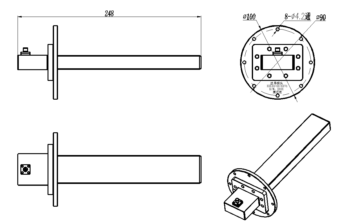 KOWP-BJ70-N Open waveguide probe