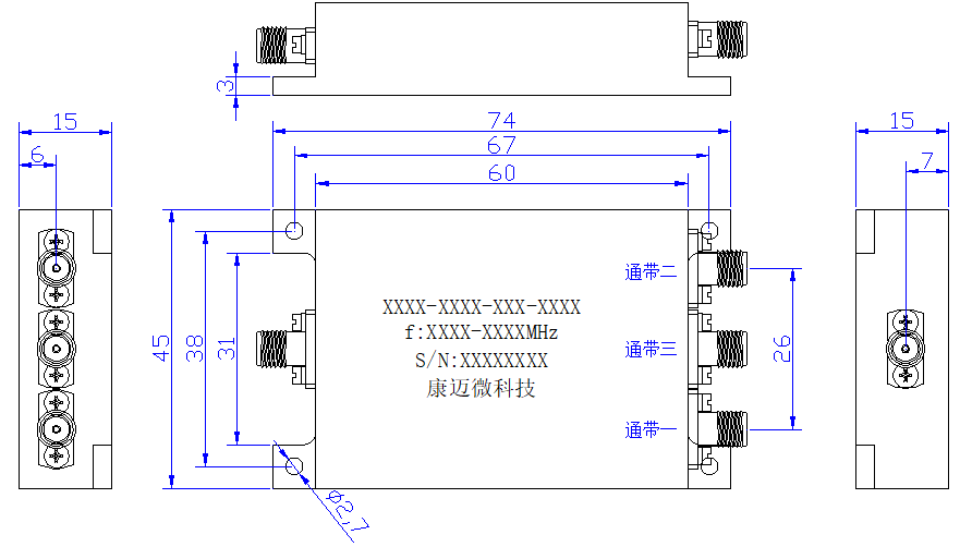 ZCB5-3C3.33-19.02G-2624 Diplexer