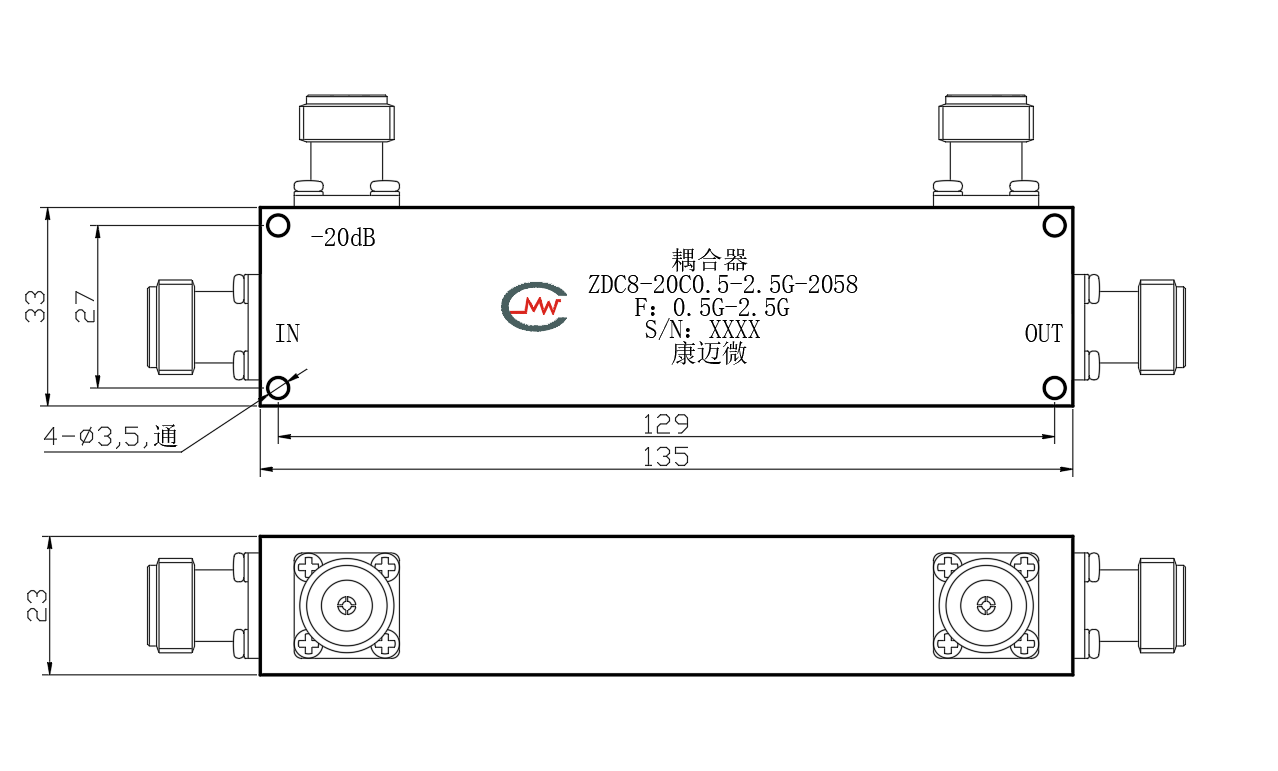 ZDC8-20C0.5-2.5G-2058 Coupler