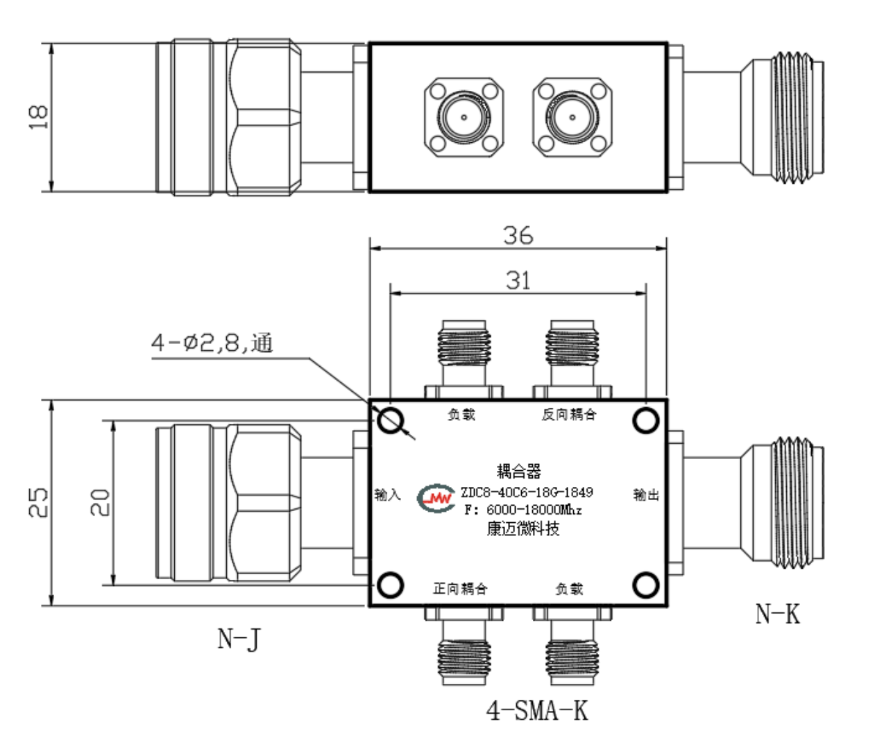 ZDC8-40C6-18G-1849 Coupler