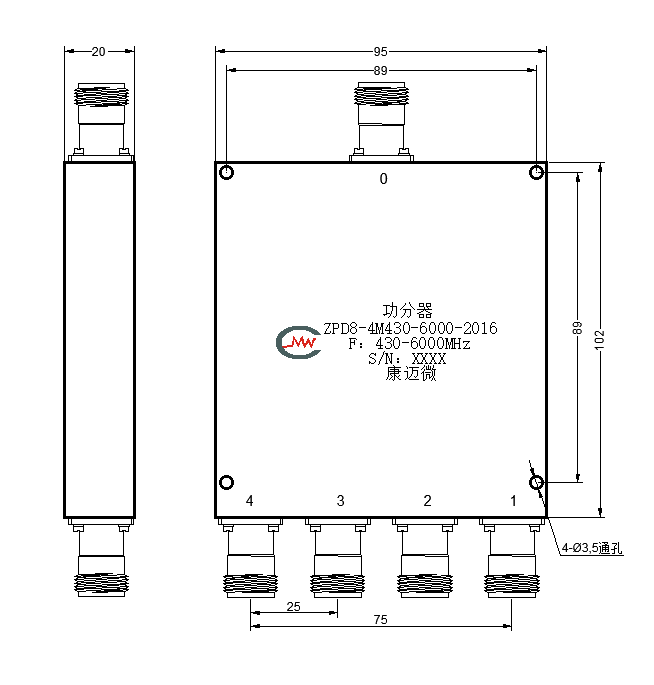 ZPD8-4M430-6000-2016 Power divider