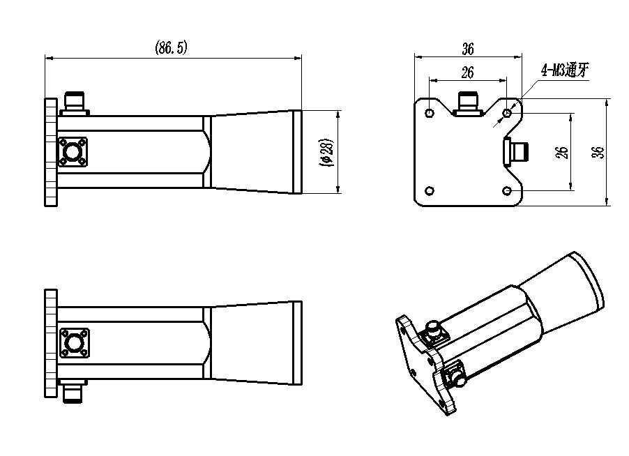 KDPHA-18-40-10-2.92 Dual polarized horn