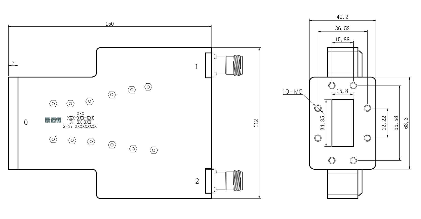 ZCB25-2W6-7.35G-266 Diplexer