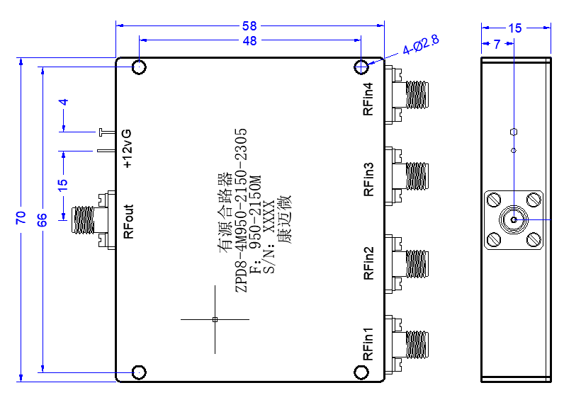 ZPD8-4ML950-1250-2305 Power divider