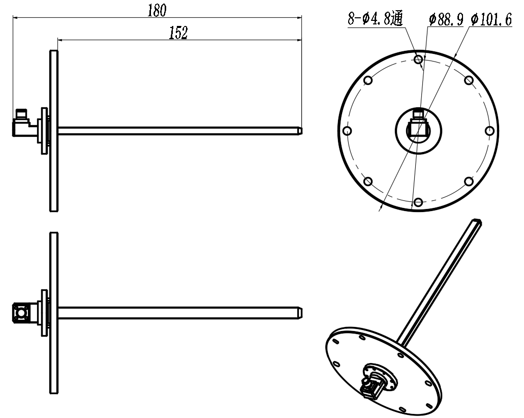 KOWP-BJ500-1.85 Open waveguide probe