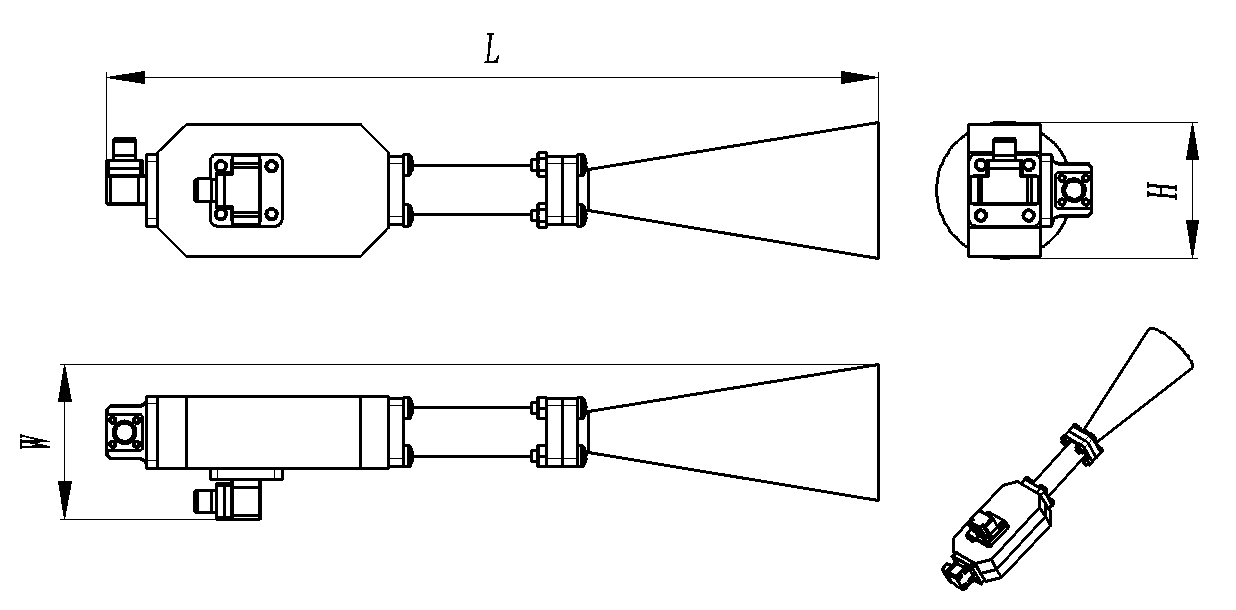 KDCPHA-BJ400-15-2.4 Dual Circular Polarization horn antenna