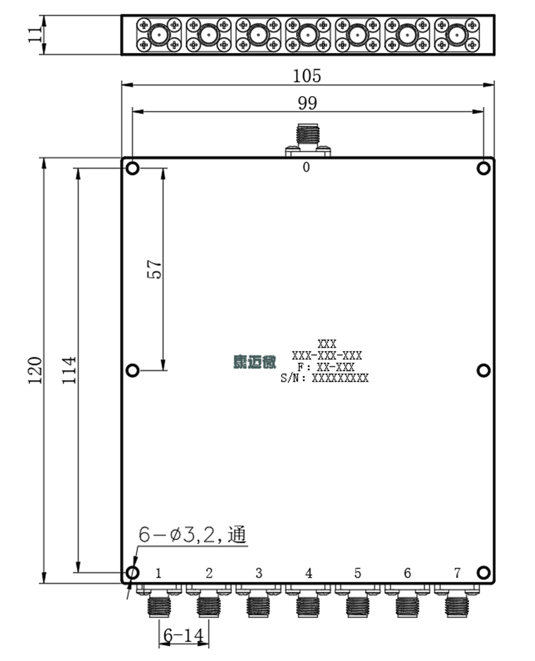 ZPD8-7M1000-6000-3208 Power divider