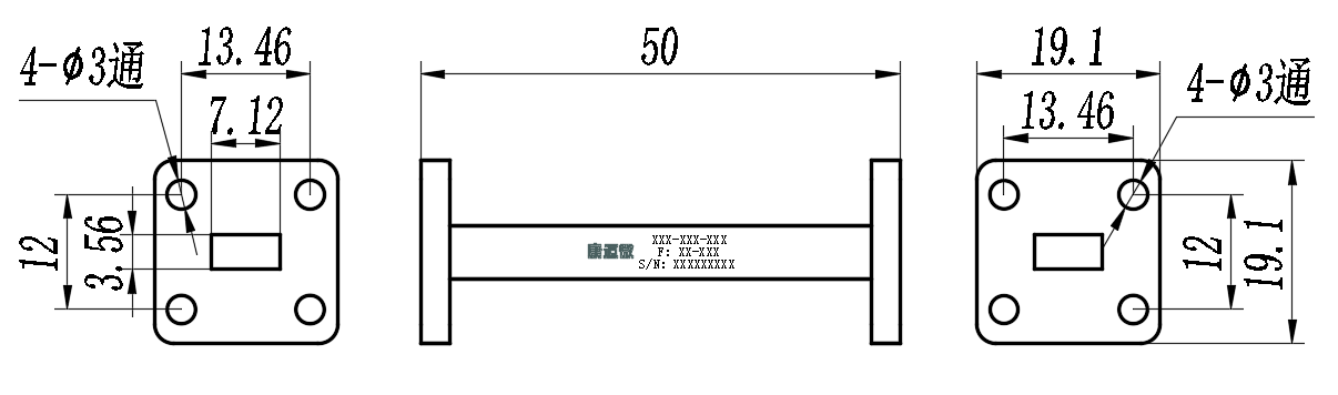 DWG7-BJ320S50-2325 Waveguide Connection