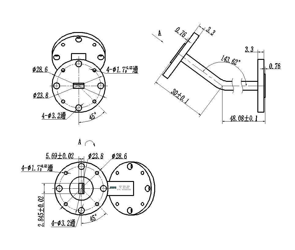 DWG8-BJ400C80-2366 Waveguide Connection