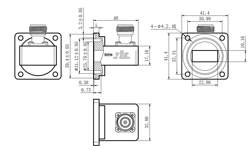 D25-AWC100NK-647 Waveguide adapter