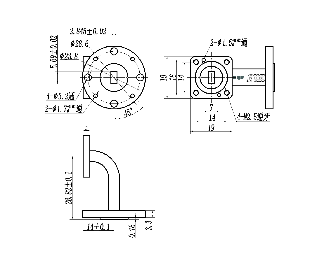 DWG8-BJ400C50-2365 Waveguide Connection