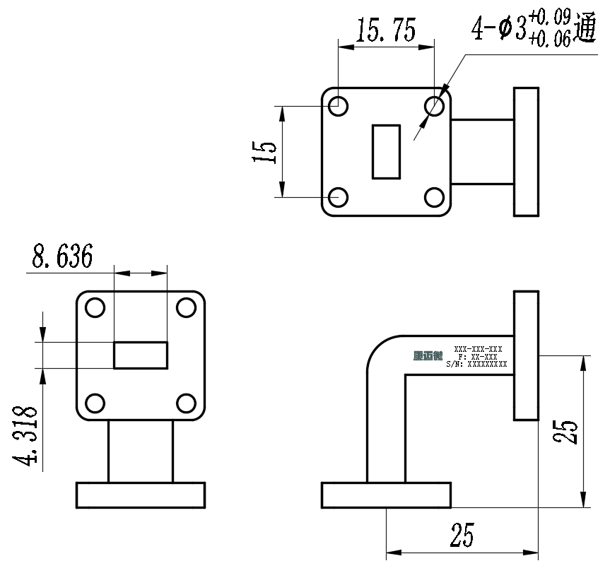 DWG7-BJ260C50-2291 Waveguide Connection