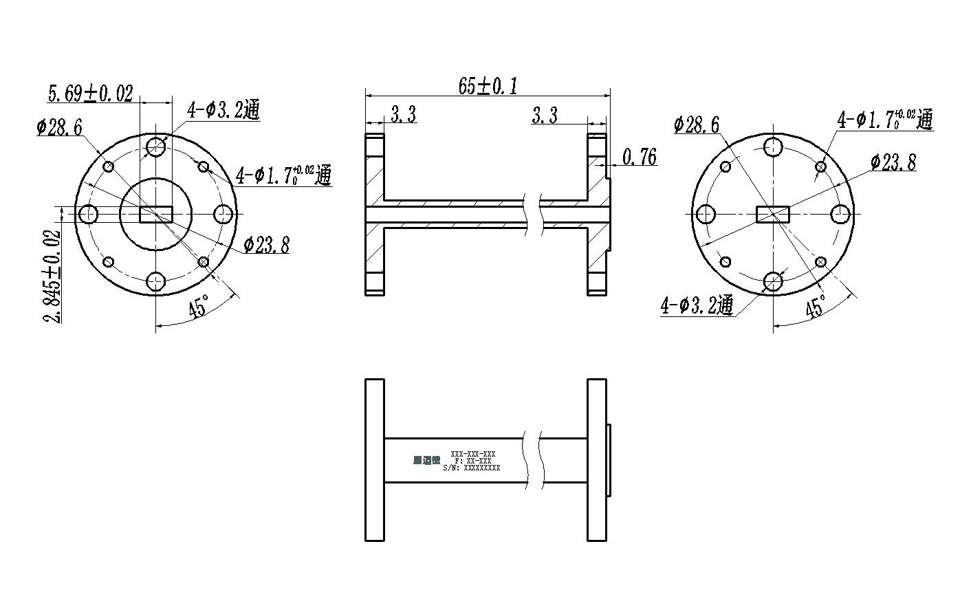 DWG8-BJ400S65-2368 Waveguide Connection