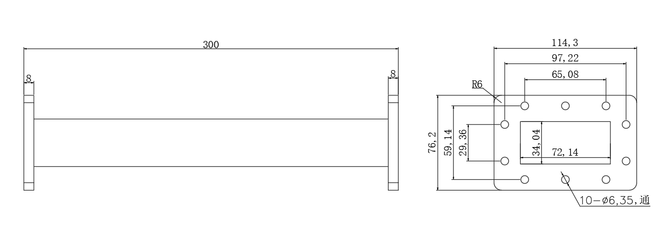 DWG8-BJ32F300-2280 Waveguide Connection