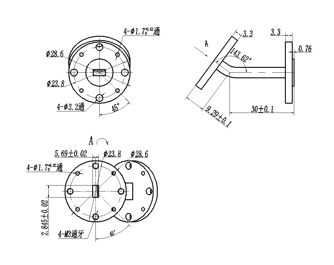 DWG8-BJ400C40-2367 Waveguide Connection