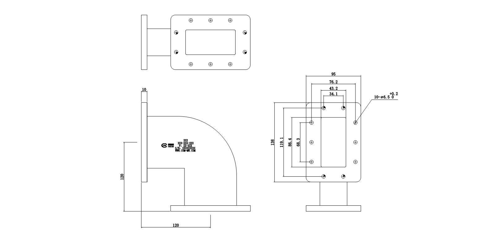 DWG7-BJ26C120-1938 Waveguide Connection