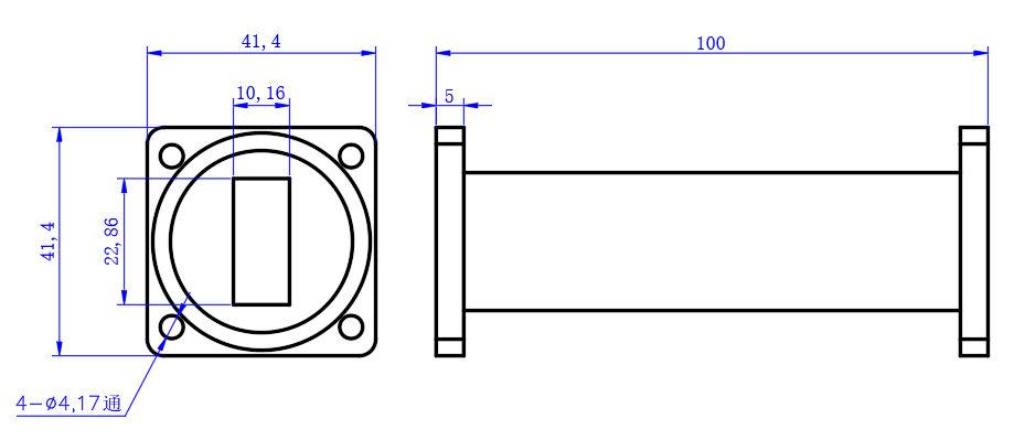 DWG8-BJ100S100-2825 Waveguide Connection