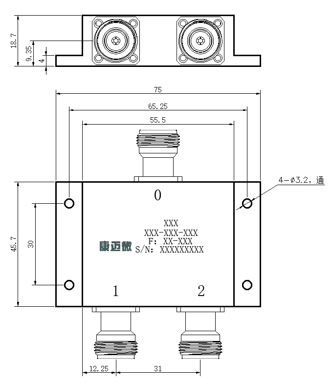 ZPD25-2M800-2500-410 Power divider