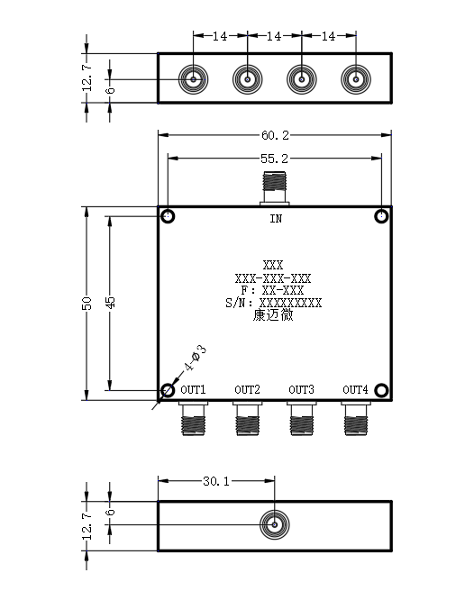 ZPD14-4M7-9G-673 Power divider