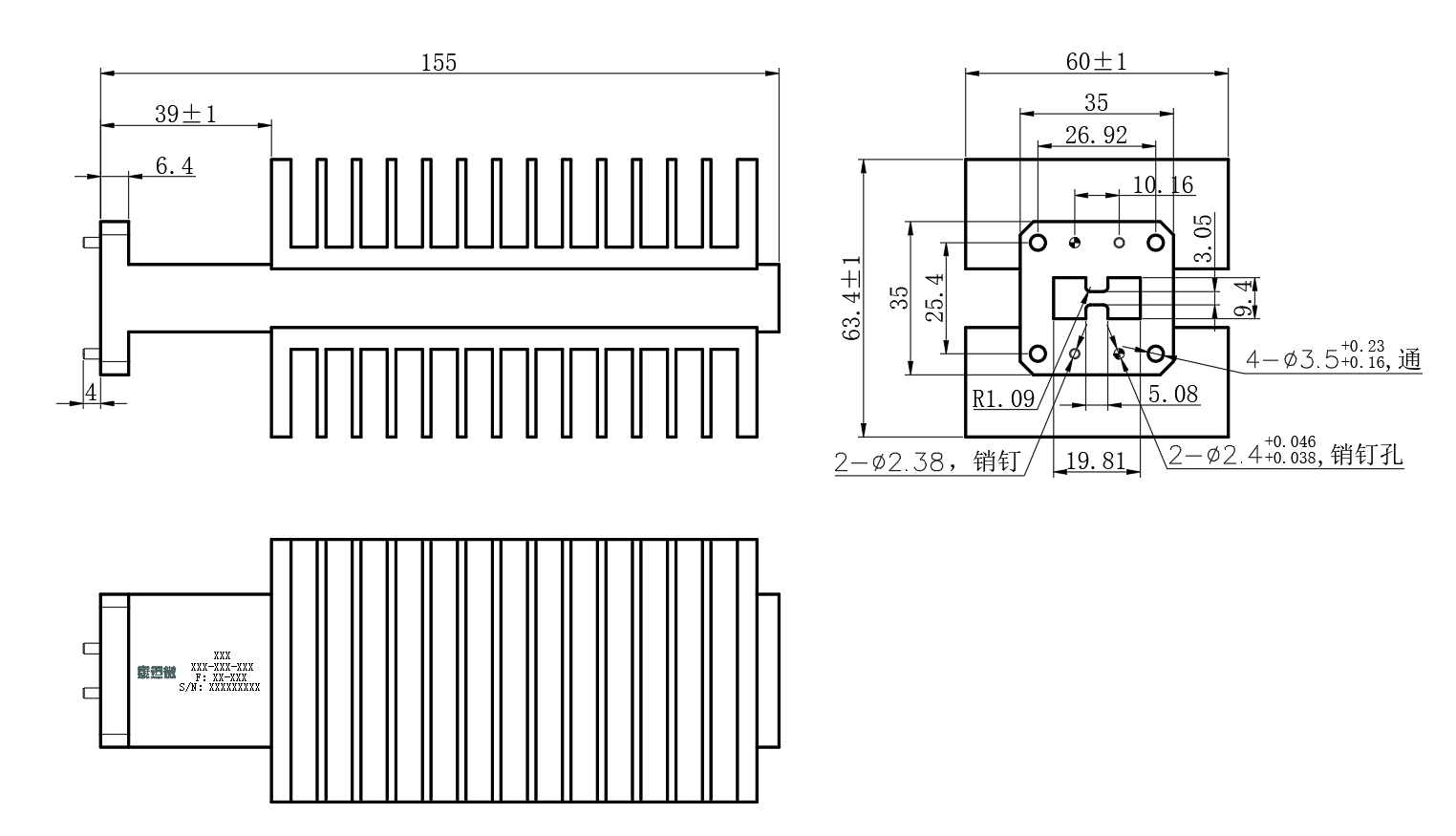 D25-BWLWRD580-737 Waveguide load