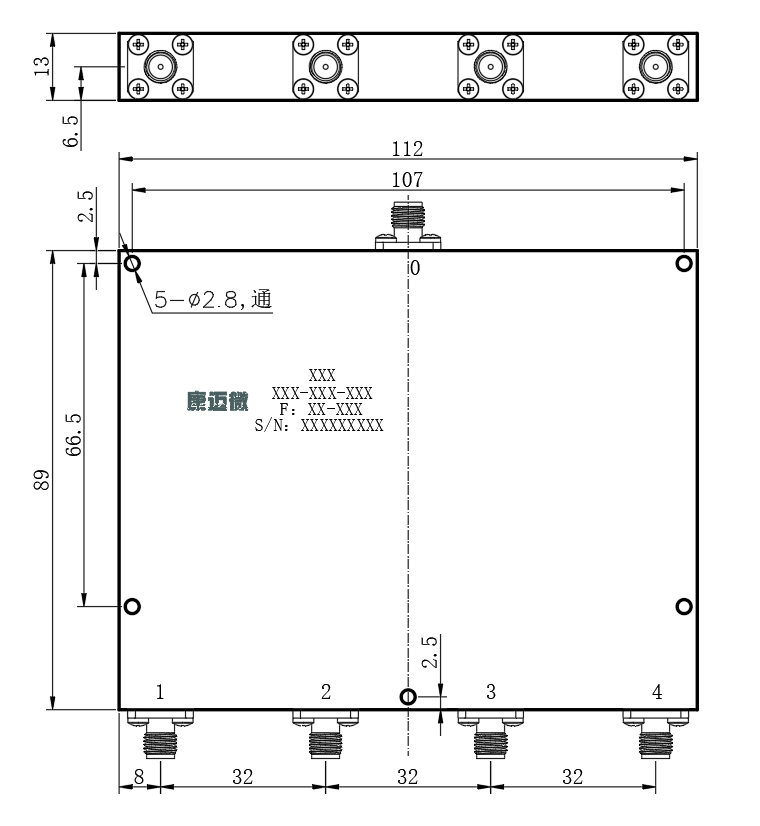 ZPD25-4C2-18G-855 Power divider