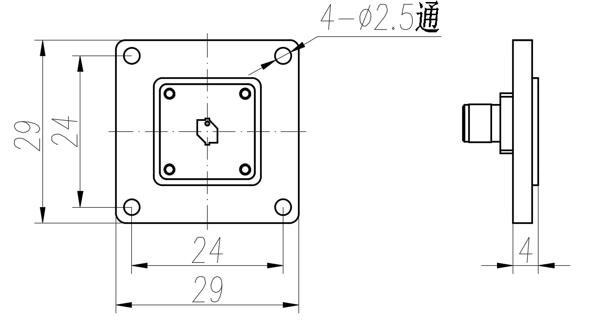ZWD7-Y24-28G-1281 Right-handed microstrip antenna