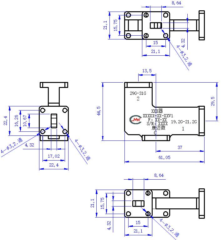 ZCB8-2W19.2-31G-2232 Diplexer