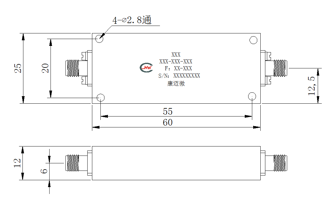 HBTE-HPF-1-12.75-10-SF Highpass filter