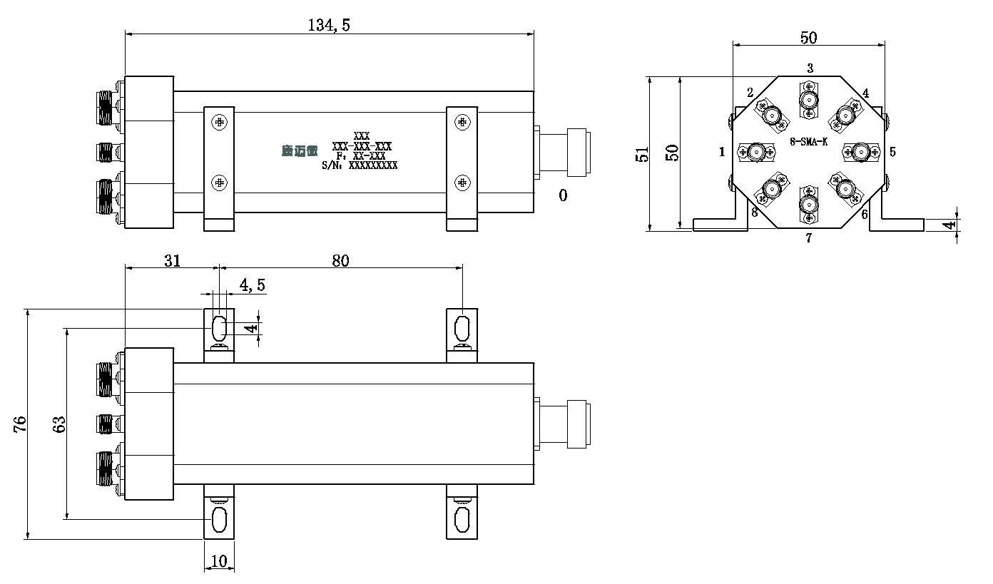 ZPD7-8C1-3G-1543 Power divider