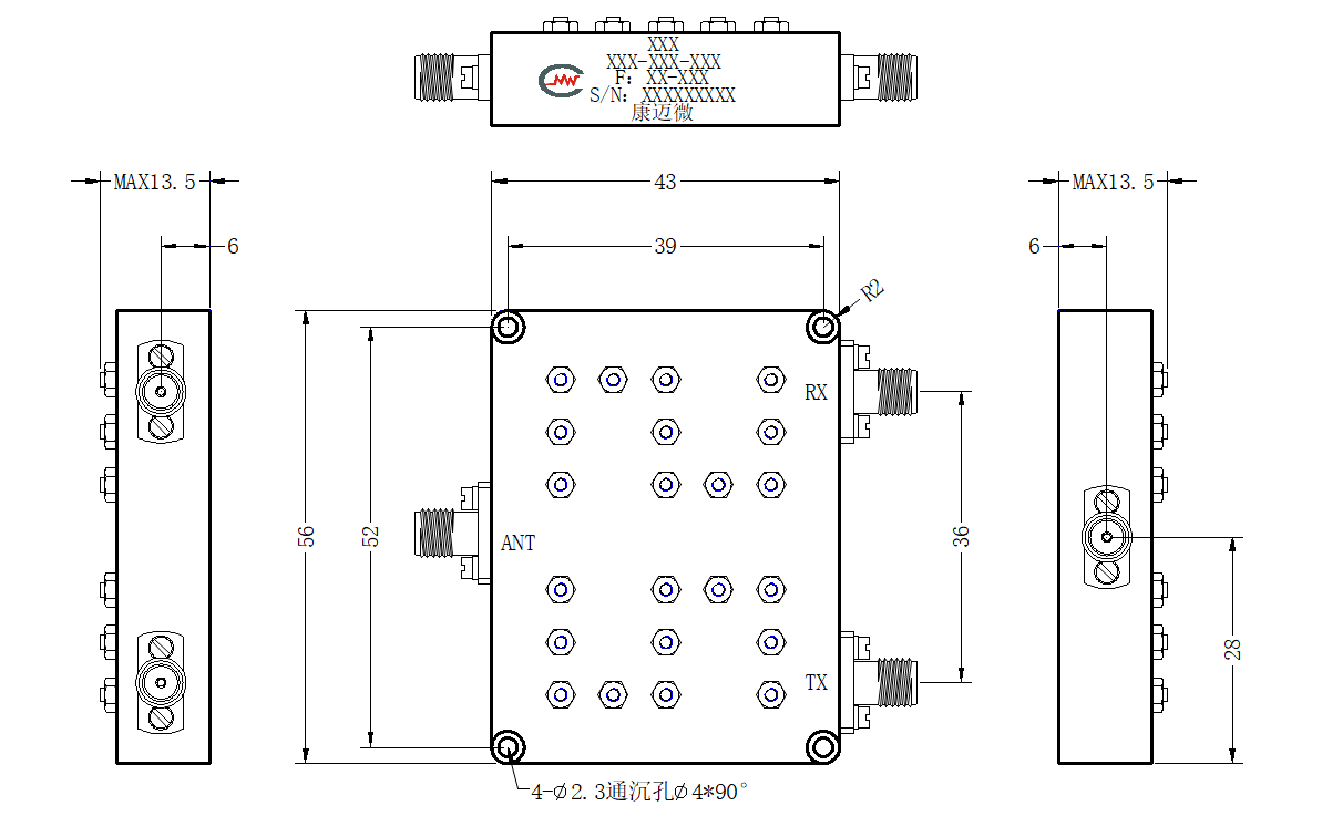 ZCB13-C6.38-7.35G-206 Diplexer
