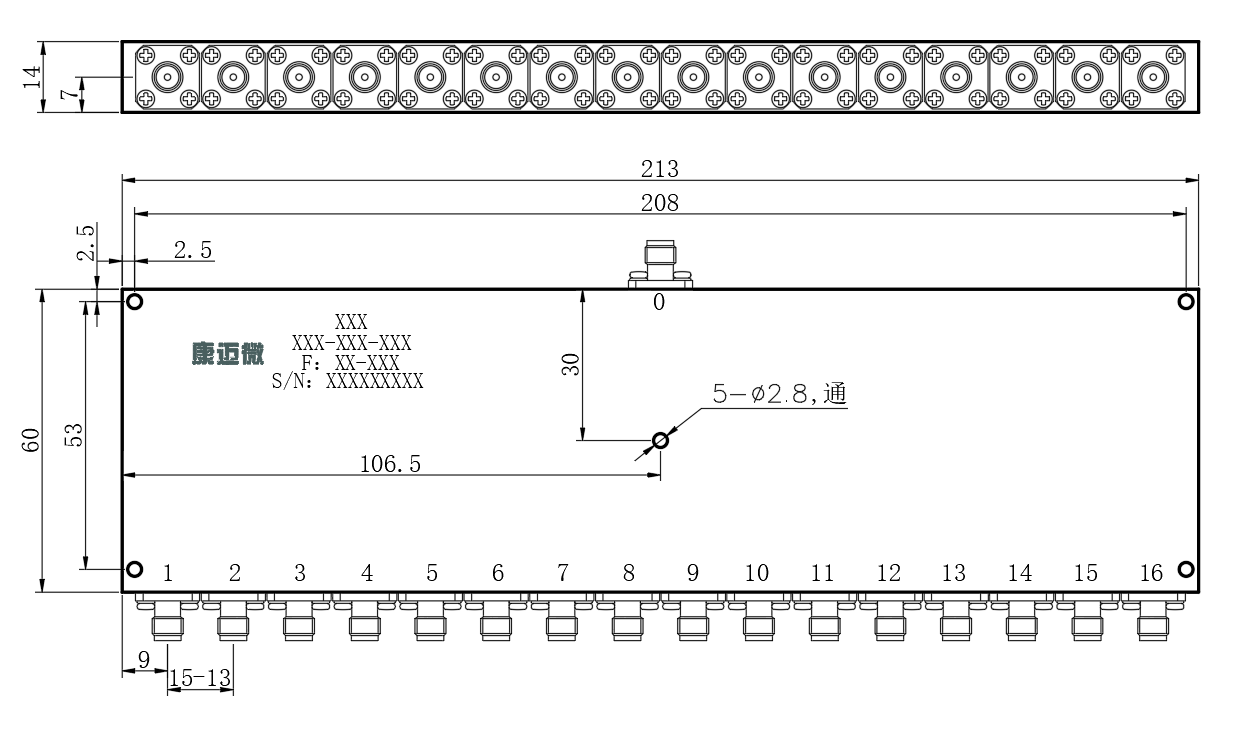 ZPD25-16M2.7-3.1G-780 Power divider