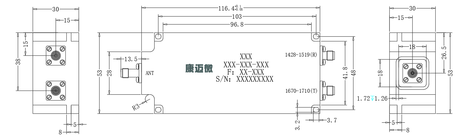 ZCB16-2C1429-1710-526 Diplexer