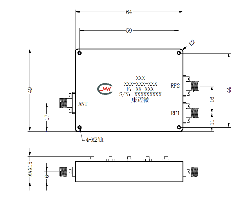 ZCB13-C7720-8480-724 Diplexer