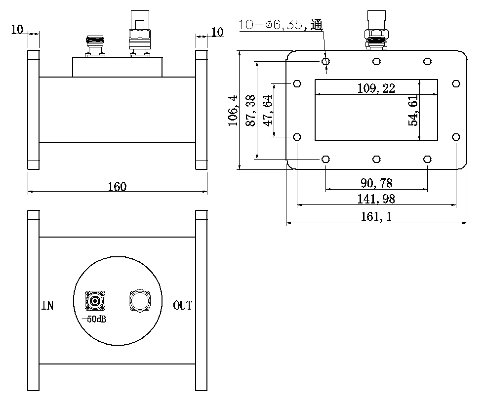 ZDC8-50W1.72-2.61G-3223 Coupler
