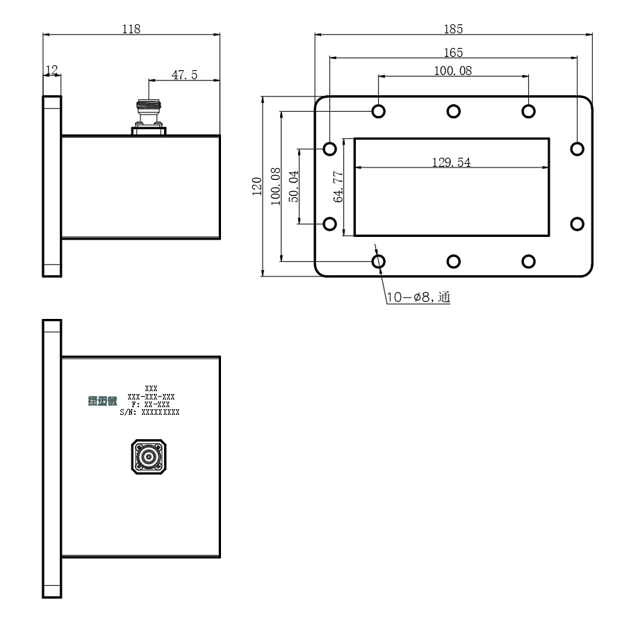 D25-AWC18NK-3398 Waveguide adapter