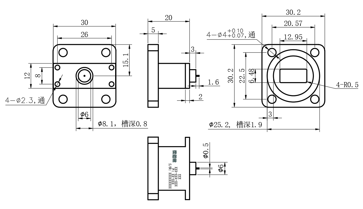 D25-BWC180E-821 Waveguide adapter