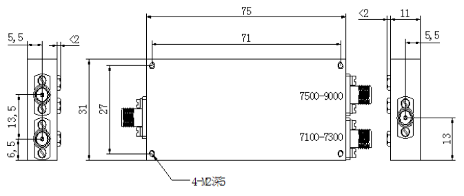 ZCB4-C7.1-9G-663 Diplexer