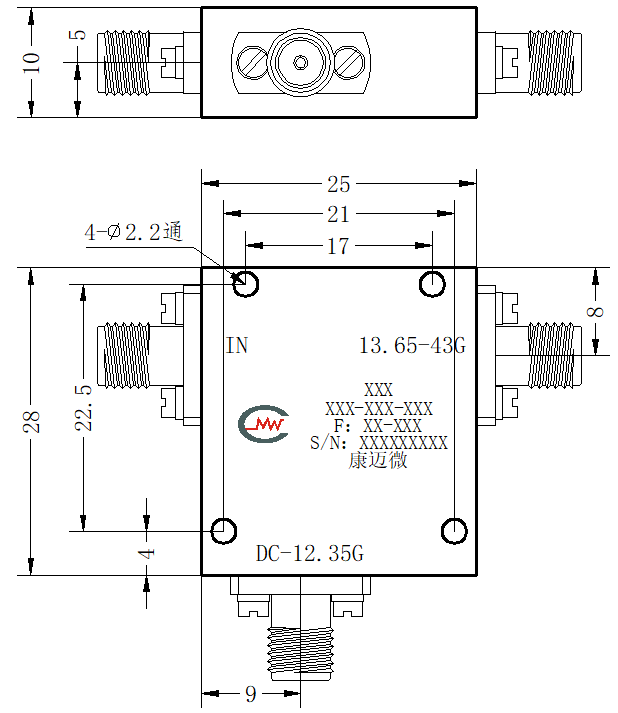 ZCB4-M13-40G-1665 Diplexer
