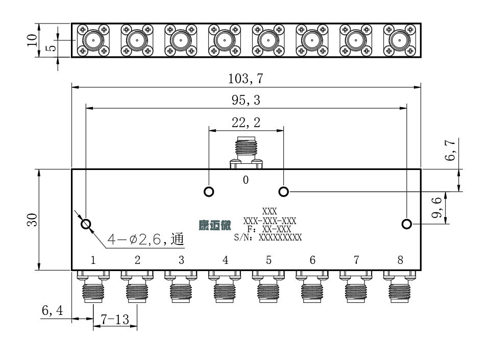 ZPD8-8M40-67G-2968 Power divider